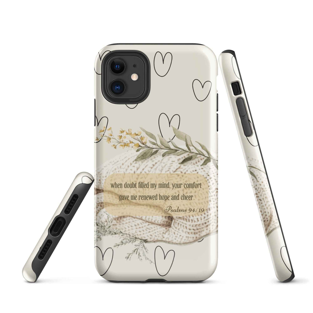 Bible Scripture Psalms 94:19 iPhone Case – Christian Scripture Design Tough Case for iPhone®