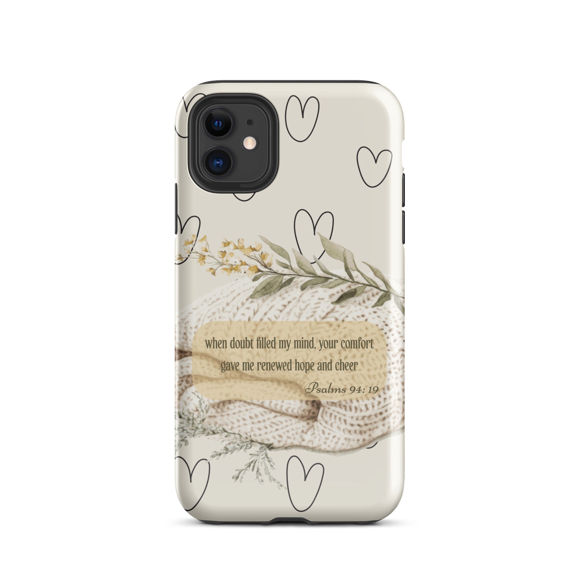 Bible Scripture Psalms 94:19 iPhone Case – Christian Scripture Design Tough Case for iPhone®