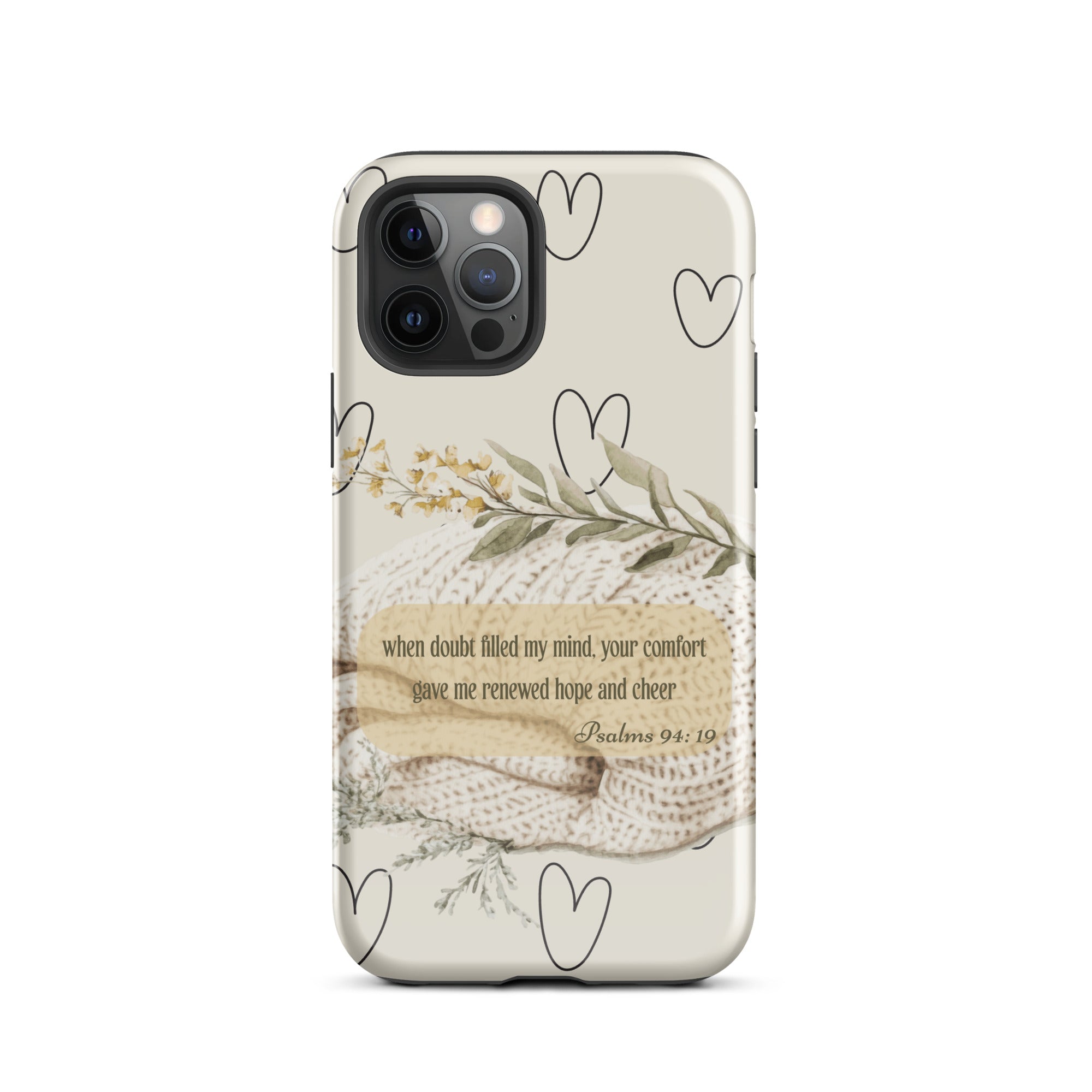 Bible Scripture Psalms 94:19 iPhone Case – Christian Scripture Design Tough Case for iPhone®