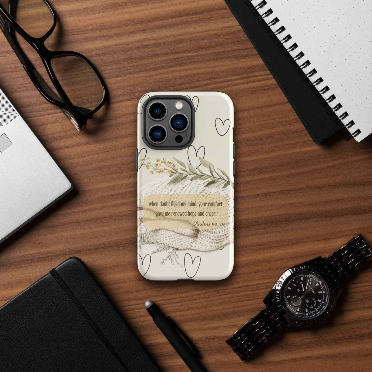 Bible Scripture Psalms 94:19 iPhone Case – Christian Scripture Design Tough Case for iPhone®