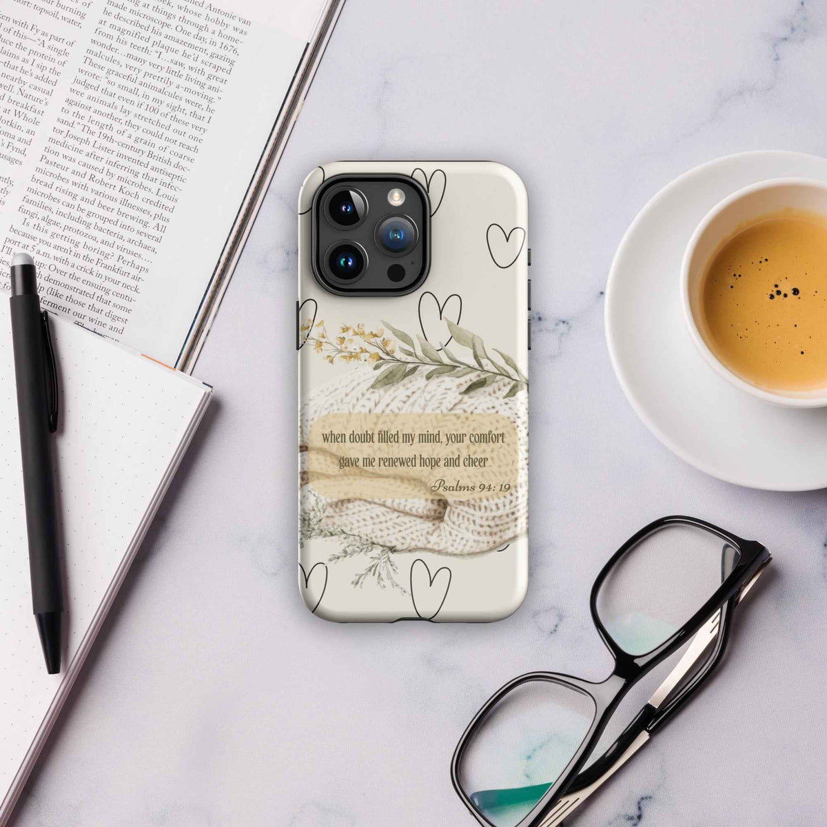 Bible Scripture Psalms 94:19 iPhone Case – Christian Scripture Design Tough Case for iPhone®