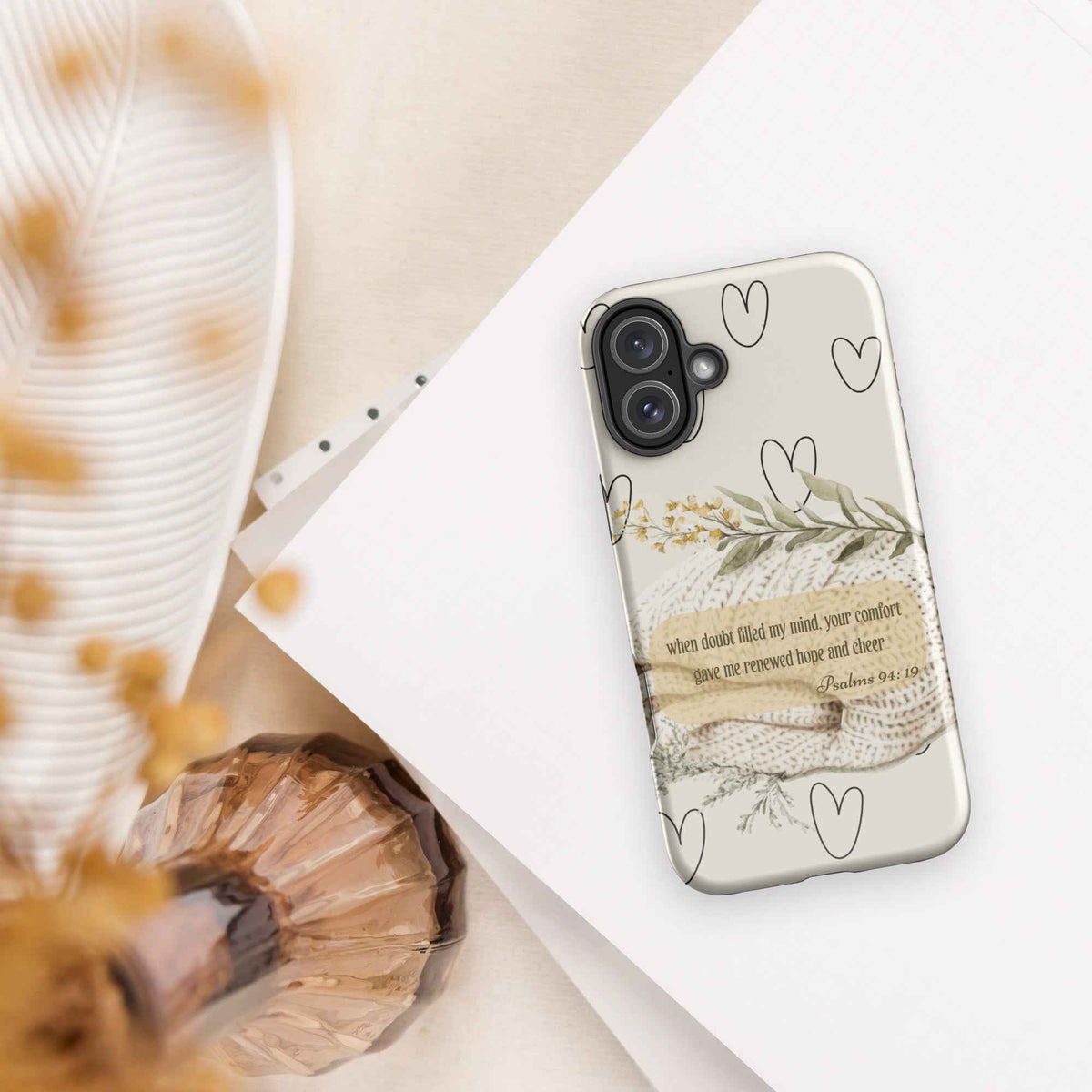 Bible Scripture Psalms 94:19 iPhone Case – Christian Scripture Design Tough Case for iPhone®