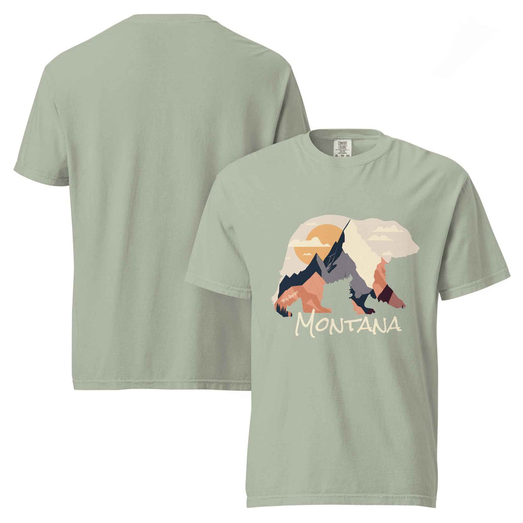 Montana Bear Mountainscape T-shirt, Unisex Cotton Tee