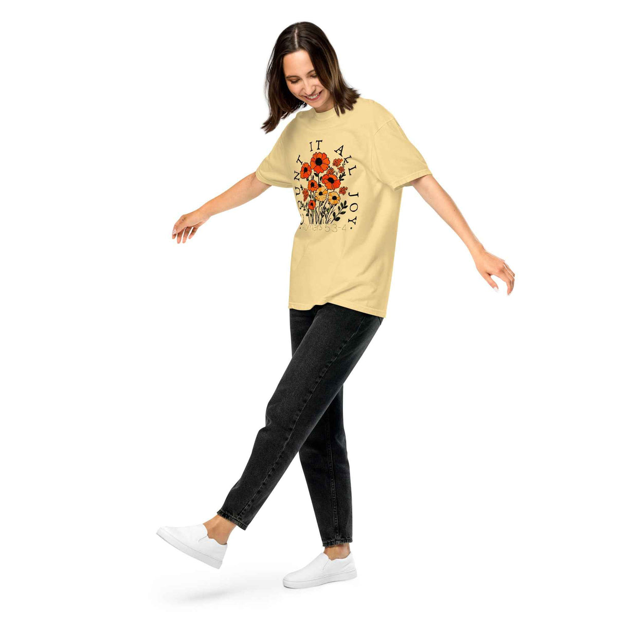 Count It All Joy Christian T-Shirt, Romans 5:3-4, Comfort Colors Tee