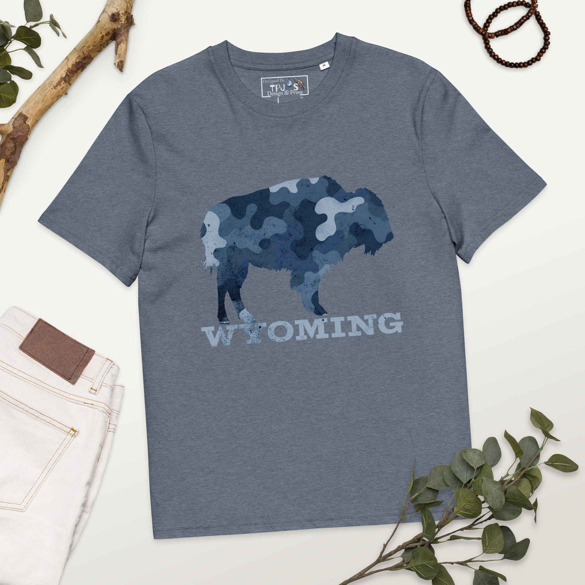 Navy Camo Wyoming T-Shirt – Celebrate Your Spirit with Style!