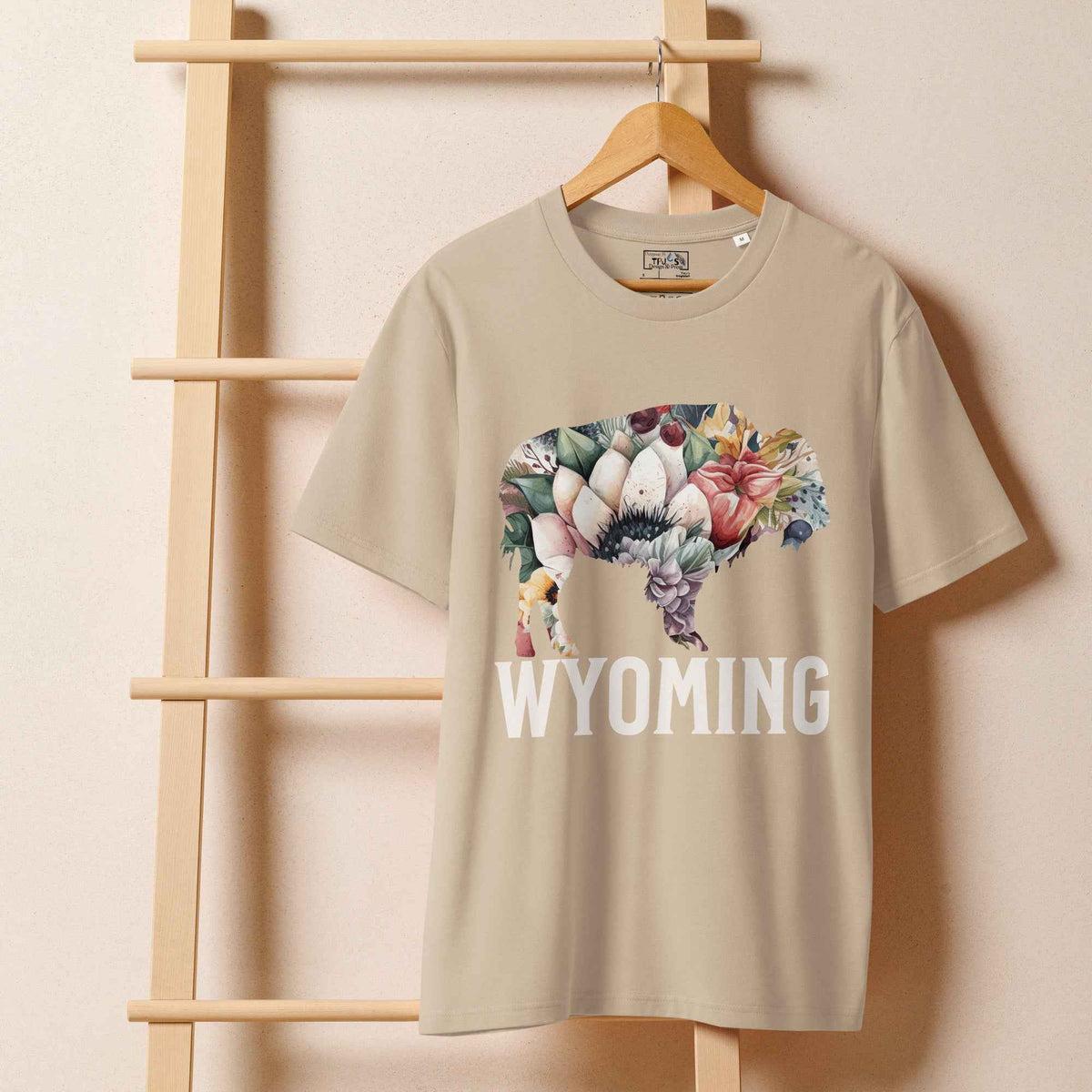 Embrace Nature with Our Organic Floral Buffalo T-Shirt