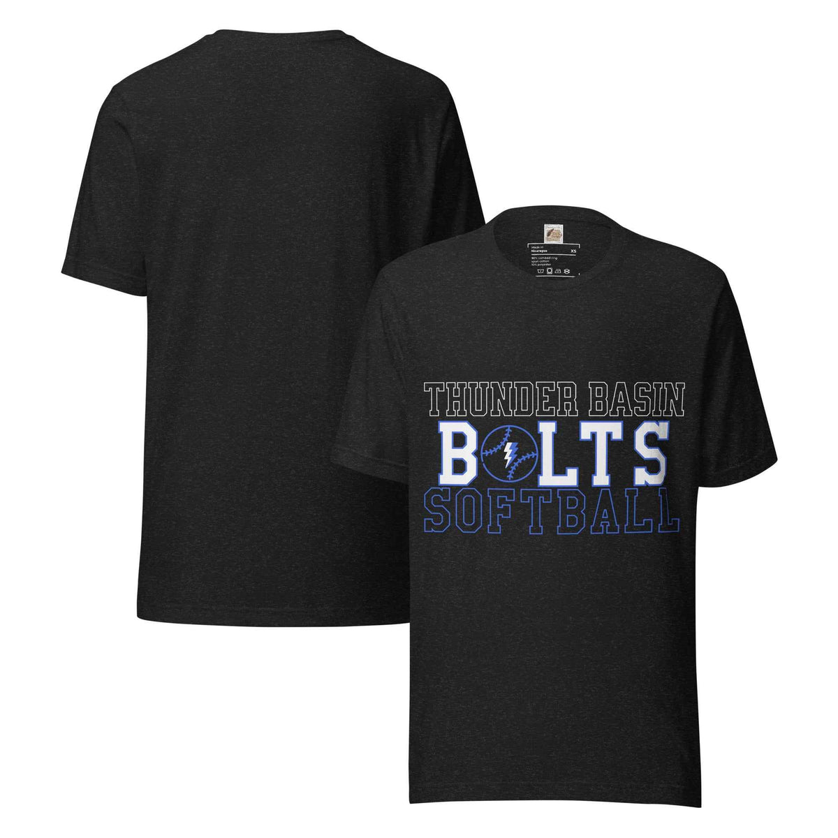 Thunder Basin High School Bolts Softball, Unisex Lightweight, Super Soft Shirt, Bolts Softball T-shirt