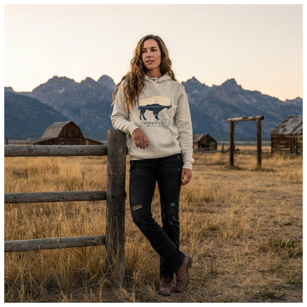 Rustic Gillette Wyoming Oatmeal Hoodie